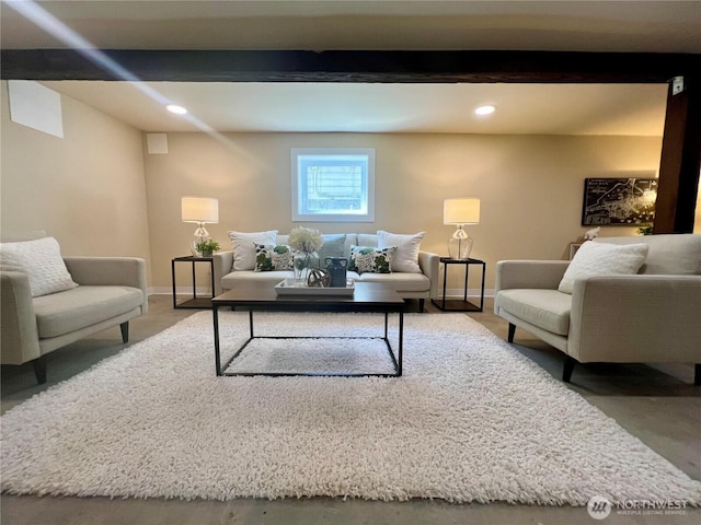 746 N 89th St, Seattle, WA 98103 - living room featuring recessed lighting and baseboards