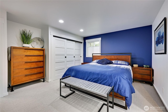 30 Hemlock Ct, Port Townsend, WA 98368 - bedroom featuring carpet flooring, a closet, and recessed lighting