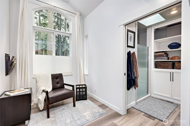 30 Hemlock Ct, Port Townsend, WA 98368 - sitting room featuring light wood-style flooring and lofted ceiling
