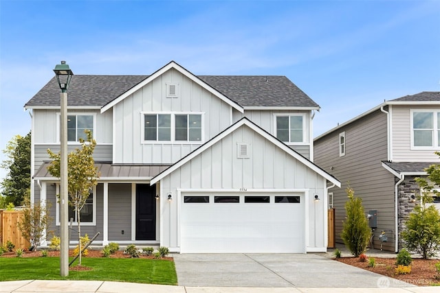20263 145th St E Unit 857, Bonney Lake, WA 98391 - view of front of house featuring concrete driveway, roof with shingles, board and batten siding, and an attached garage