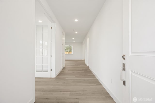 20263 145th St E Unit 857, Bonney Lake, WA 98391 - hallway with light wood-style floors, recessed lighting, and baseboards