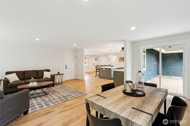 3598 Breeze Way NW, Bremerton, WA 98312 - dining area with light wood-type flooring and recessed lighting