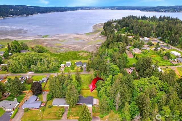 3598 Breeze Way NW, Bremerton, WA 98312 - aerial overview of property's location with a large body of water and nearby suburban area