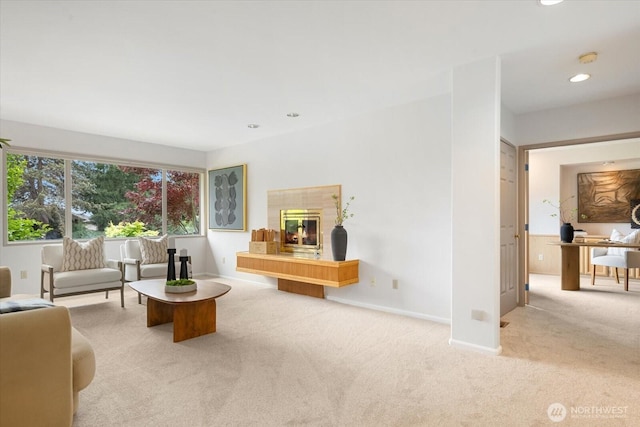 4102 205th Ave SE, Sammamish, WA 98075 - living area featuring carpet, recessed lighting, and an office area