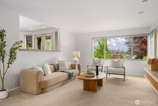 4102 205th Ave SE, Sammamish, WA 98075 - carpeted living area with baseboards and recessed lighting
