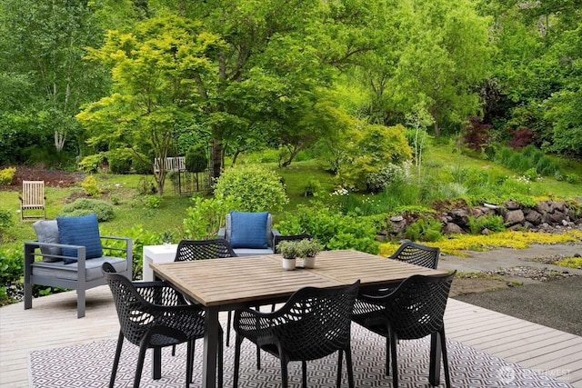 4102 205th Ave SE, Sammamish, WA 98075 - view of patio with a wooden deck and outdoor dining space