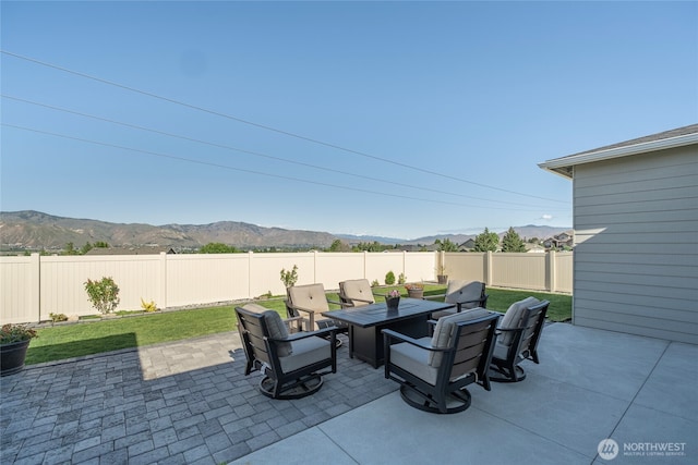 28 S Millbrook, East Wenatchee, WA 98802 - view of patio featuring outdoor dining space and a mountain view