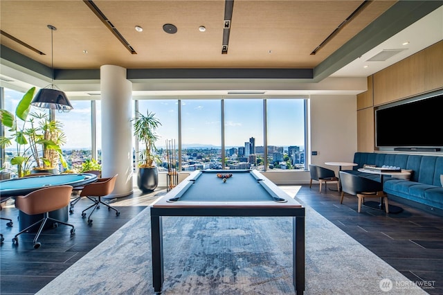 1808 Minor Ave Unit 912, Seattle, WA 98101 - playroom featuring dark wood finished floors and billiards table