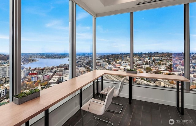 1808 Minor Ave Unit 912, Seattle, WA 98101 - unfurnished sunroom with a city view and a water view