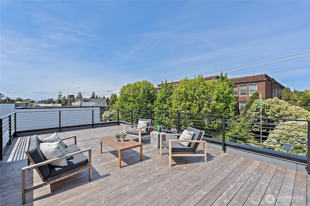 1801 NW 65th St Unit C, Seattle, WA 98117 - wooden terrace featuring outdoor lounge area