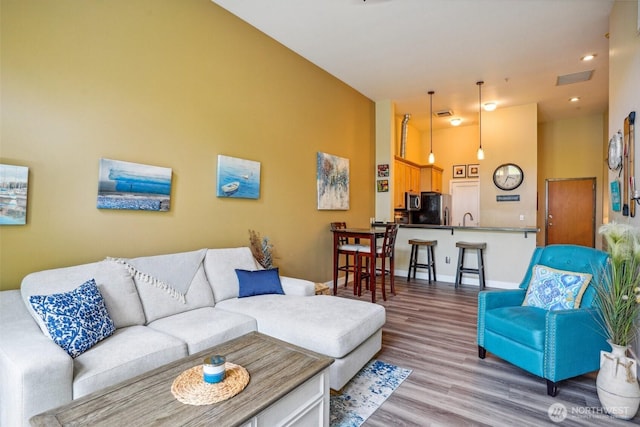 1705 Dock St Unit 520, Tacoma, WA 98402 - living area with wood finished floors