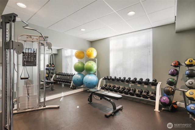 1705 Dock St Unit 520, Tacoma, WA 98402 - gym with a drop ceiling