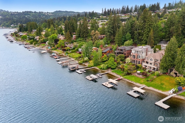 aerial view of a large body of water
