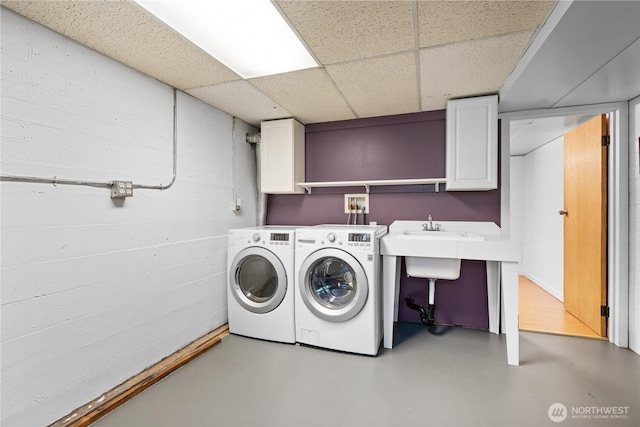 1510 N Mason Ave, Tacoma, WA 98406 - laundry room featuring cabinet space and washing machine and dryer