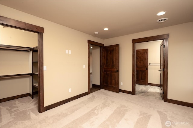 3579 NW Dodson Rd, Ephrata, WA 98823 - unfurnished bedroom with light colored carpet, baseboards, and recessed lighting