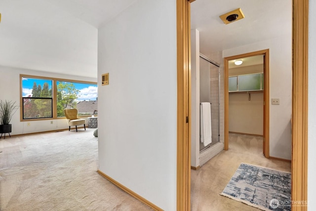 8840 NE 24th St, Clyde Hill, WA 98004 - hallway with carpet and baseboards