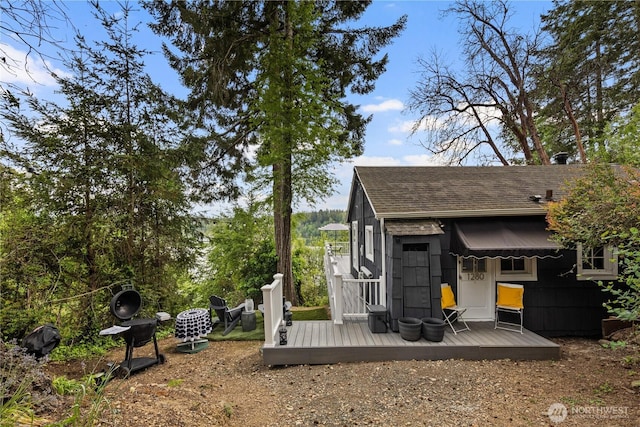 view of yard featuring a deck