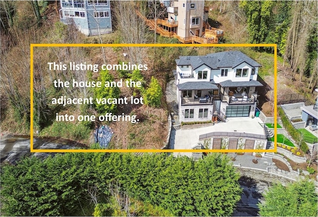 view of subject property with property parcel outlined