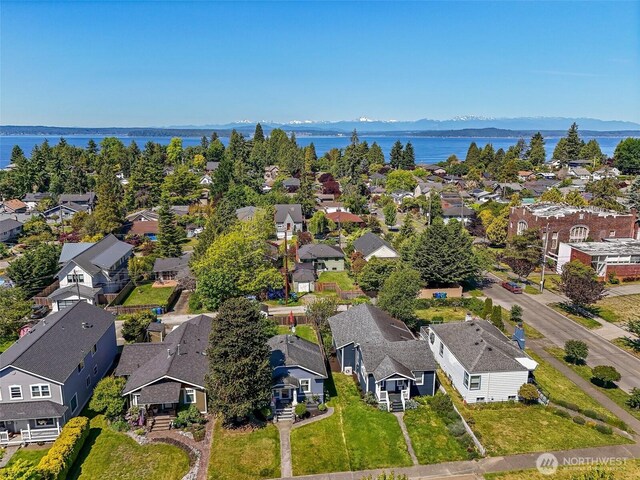 6311 46th Ave SW, Seattle, WA 98136 - aerial perspective of suburban area with a water and mountain view