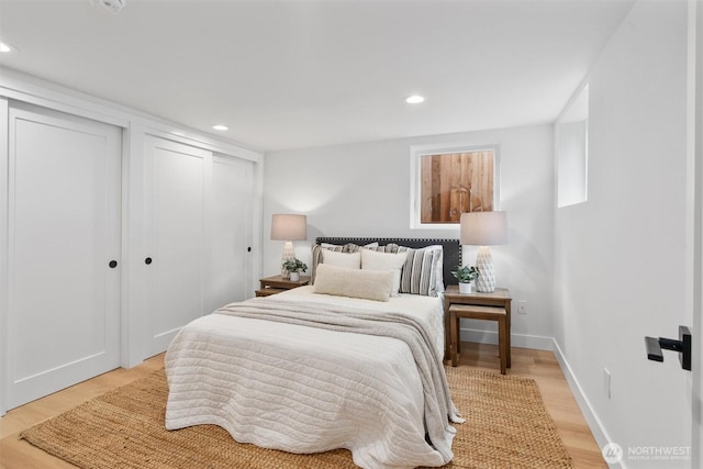 4257 33rd Ave W, Seattle, WA 98199 - bedroom featuring recessed lighting, light wood-type flooring, and baseboards