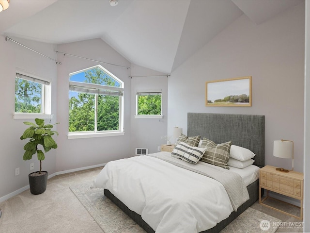11570 Stone Ave N Unit A-102, Seattle, WA 98133 - bedroom with lofted ceiling, carpet, and baseboards