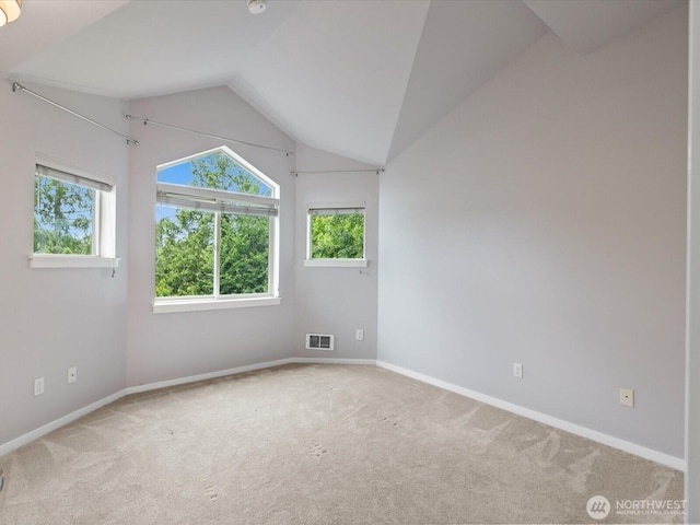 11570 Stone Ave N Unit A-102, Seattle, WA 98133 - carpeted spare room featuring plenty of natural light, lofted ceiling, and baseboards