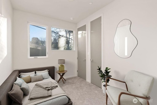 bedroom featuring carpet and multiple windows