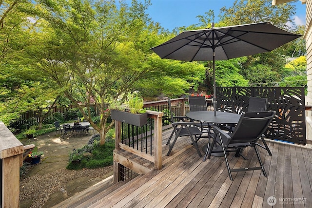 3227 37th Ave S, Seattle, WA 98144 - wooden deck featuring outdoor dining space