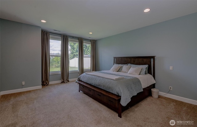 1400 Westpoint Pl, Wenatchee, WA 98801 - bedroom featuring light carpet, baseboards, and recessed lighting