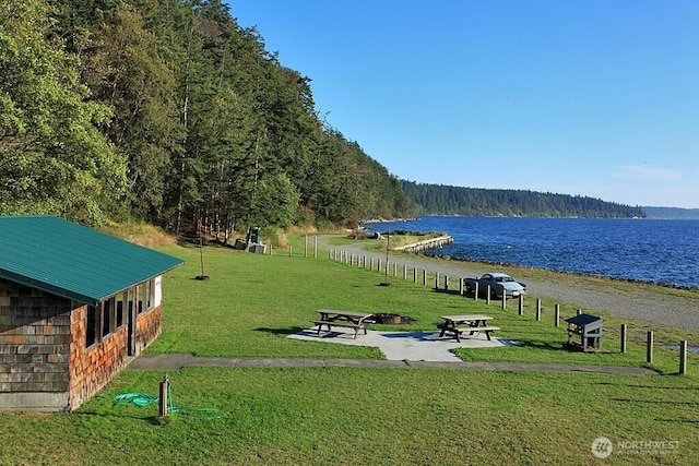 3425 Passage Way, Langley, WA 98260 - view of community featuring a water view, a forest view, and a lawn