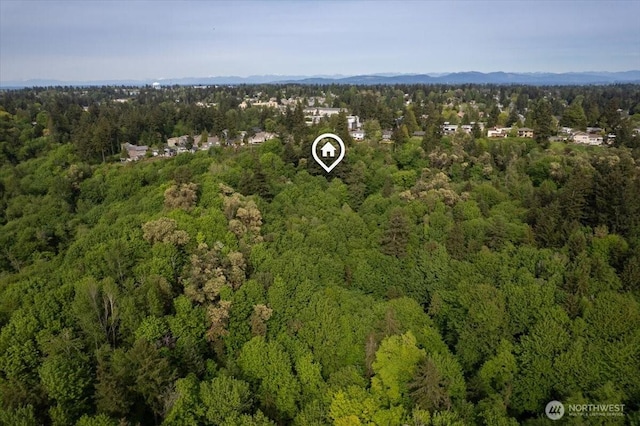 aerial overview of property's location featuring a forest