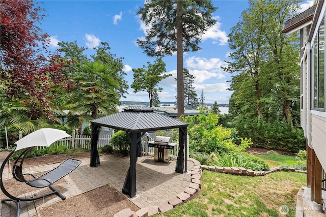 8526 E Mercer Way, Mercer Island, WA 98040 - view of patio / terrace featuring a gazebo and area for grilling