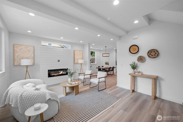 118 16th Ave, Seattle, WA 98122 - living area featuring a fireplace, wood finished floors, recessed lighting, and baseboards