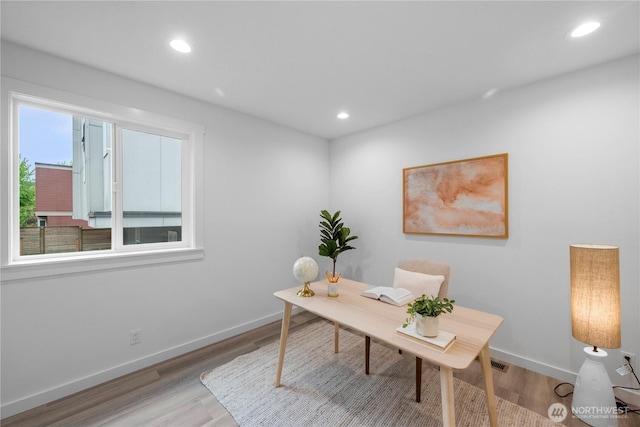 118 16th Ave, Seattle, WA 98122 - office featuring light wood-style floors, baseboards, and recessed lighting
