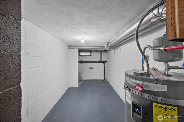 118 16th Ave, Seattle, WA 98122 - finished below grade area featuring electric water heater, concrete block wall, and a textured ceiling