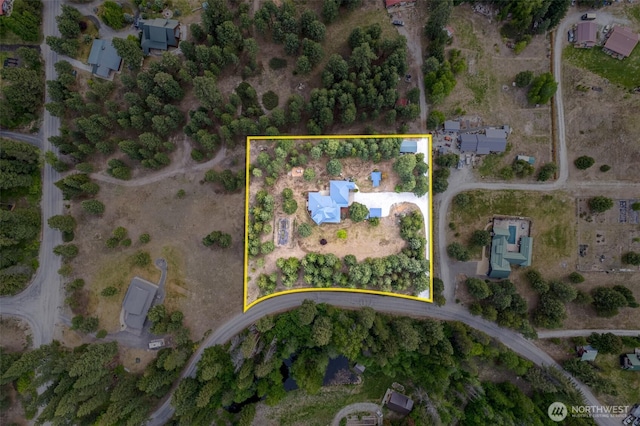12111 W Shugart Flats Rd, Leavenworth, WA 98826 - aerial view of property's location with property parcel outlined