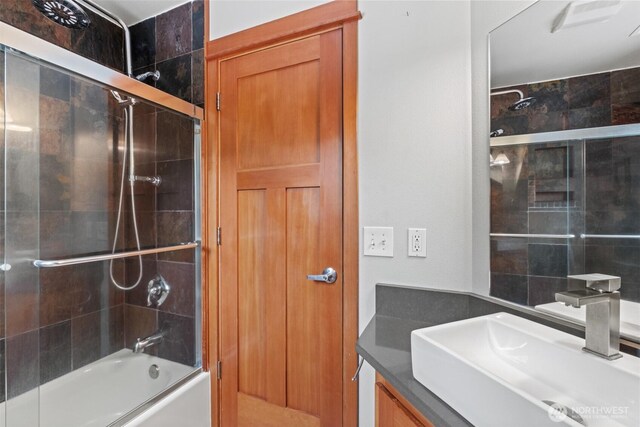 12111 W Shugart Flats Rd, Leavenworth, WA 98826 - full bathroom with combined bath / shower with glass door and vanity