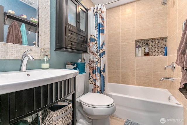 839 St Andrews Way, Bellingham, WA 98229 - full bathroom featuring toilet, shower / bath combination with curtain, and vanity