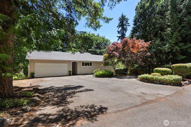 270 Puget Loop, Port Ludlow, WA 98365 - ranch-style house featuring asphalt driveway, a garage, and stucco siding