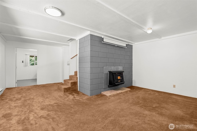 270 Puget Loop, Port Ludlow, WA 98365 - unfurnished living room with carpet floors and stairway