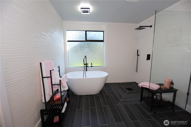 5341 S Bercot Rd, Freeland, WA 98249 - bathroom with a freestanding tub and tiled shower