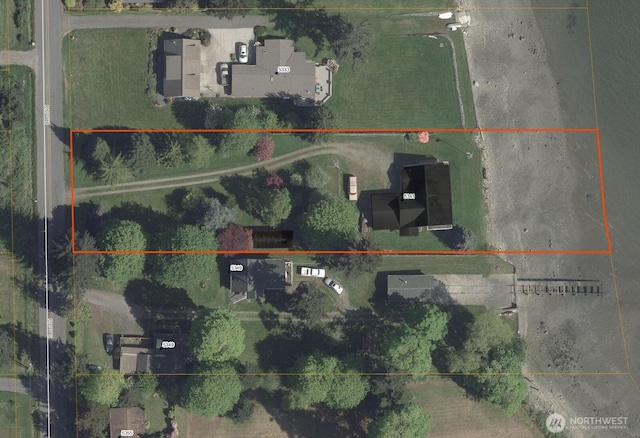 5341 S Bercot Rd, Freeland, WA 98249 - aerial view of property's location with property parcel outlined