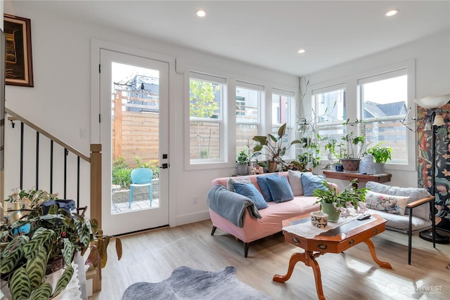 1415 29th Ave Unit C, Seattle, WA 98122 - living room with wood finished floors, recessed lighting, and baseboards