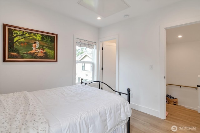 1415 29th Ave Unit C, Seattle, WA 98122 - bedroom featuring light wood-style flooring, recessed lighting, and baseboards