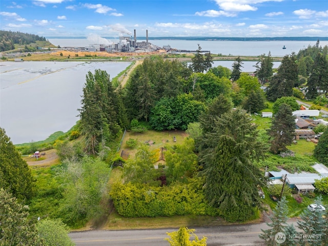 drone / aerial view of a large body of water