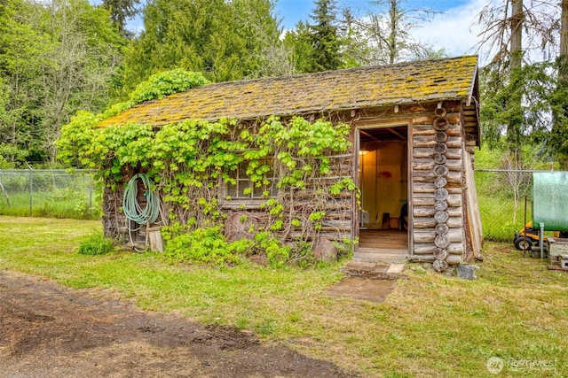 view of shed