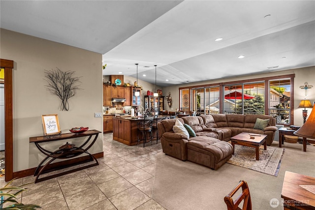 1051 N Baker Ave Unit B204, East Wenatchee, WA 98802 - living room with recessed lighting and light tile patterned floors
