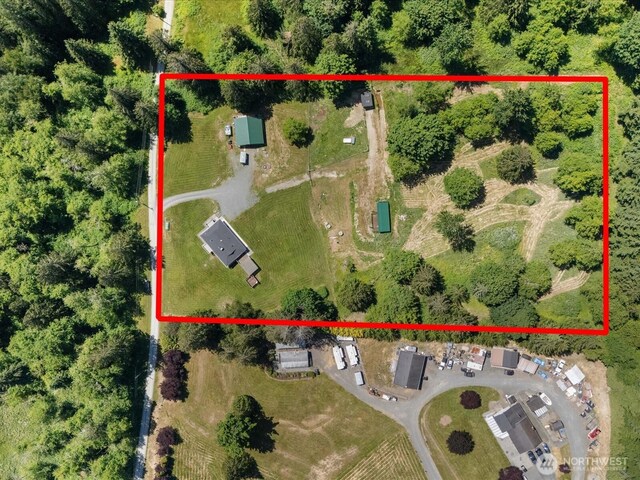 7315 294th St NE, Arlington, WA 98223 - aerial view of property's location with property parcel outlined