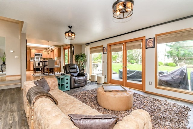 2634 59th Ave NW, Olympia, WA 98502 - living area featuring wood finished floors and a chandelier