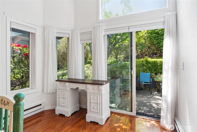 sunroom / solarium with baseboard heating
